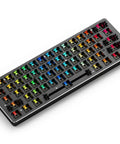 Level Up Your Gaming Setup With This Fresh Sixty Percent Compact Keyboard Kit Featuring Sick Rgb Backlighting, black metal plate, USB C connection.