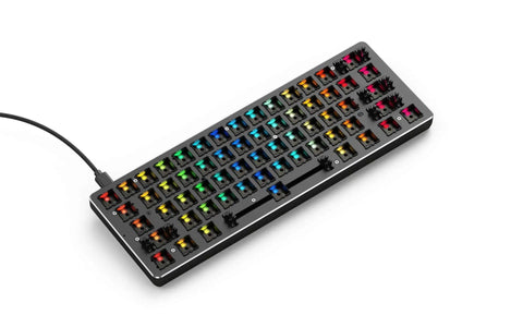 Level Up Your Gaming Setup With This Fresh Sixty Percent Compact Keyboard Kit Featuring Sick Rgb Backlighting, black metal plate, USB C connection.