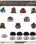 Nine Piece Electric Welding Honeycomb Table Centerpieces with toppers and bases for Welder Birthday Bash and Electric Welding Party Supplies