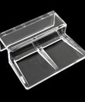 Top Shelf Heavy Duty Aquarium Lid Clips 8 Pack, tough clear acrylic fasteners for 12mm tank edges, single clip detail.