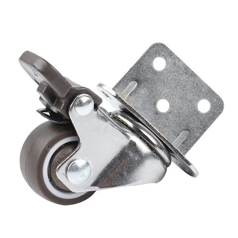 1 Inch Swivel Plate Casters With Brake, L Bracket Side Mount, TPR Rubber Quiet Mute Casters For Furniture Replacement