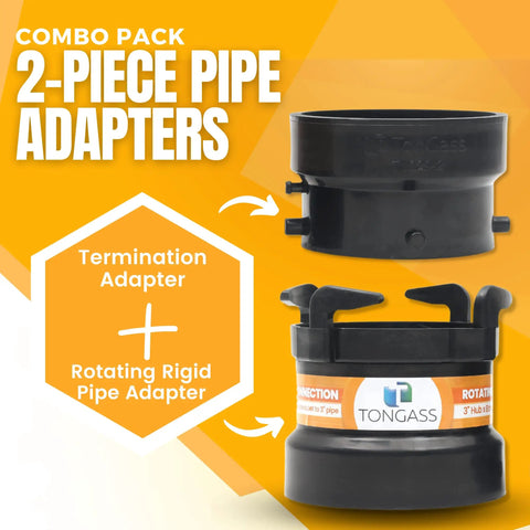 Combo Pack RV Sewer Hose Fitting Adapter To PVC And Bayonet Connection Kit Rotating Rigid Pipe Adapter with Termination Adapter