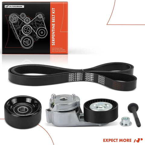 Jeep Serpentine Belt Drive Kit For 4.0L WJ Grand Cherokee And TJ Wrangler Replacement Belt Tensioner Pulley Included