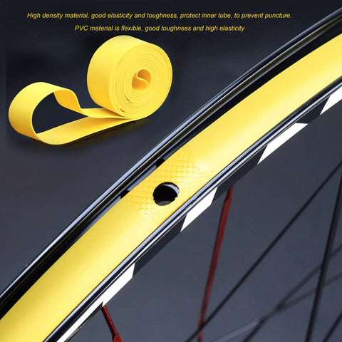 Close-up of 2 Pack PVC Rim Tape for 26 Inch Mountain Bikes High Elasticity Puncture Proof Inner Tube Protector