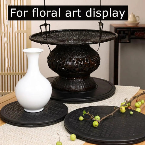 2 Pack 12 Inch Heavy Duty Rotating Display Stand With 360 Degree Spin And Steel Ball Bearings Lazy Susan displaying vases