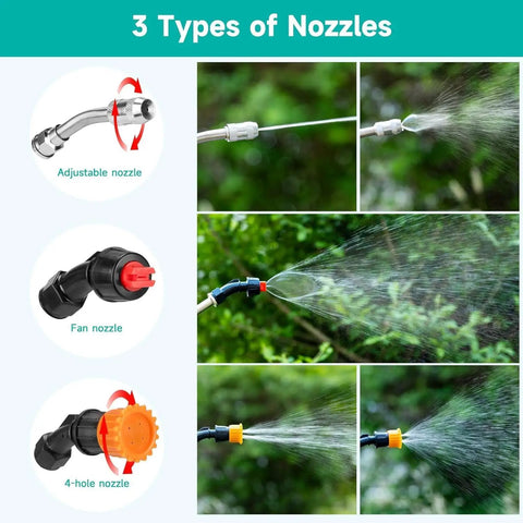 All Metal Sprayer Wand Set With Three Nozzle Types Including Fan Mist And Stream, Stainless Steel Sprayer Wand With Brass Barb Fittings