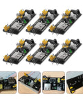 Six Pack Breadboard Power Supply Modules USB DC Regulated Low Voltage Board With Five Volt And Three Point Three Volt Outputs For Breadboards Ideal For School Lab And Hobby Projects, six black USB boards