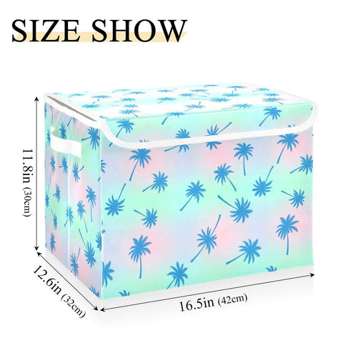 Insane Quality Foldable Storage Bin With Lid, Collapsible Box For Home Bedroom, 300D Oxford Fabric, 16.5x12.6x11.8 inches.