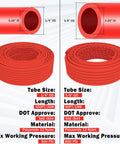 CheeMuii red DOT air line kit with brass fittings: 1/4" OD 100ft and 3/8" OD 50ft polyamide tubing.