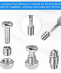 Front view of 10-pack stainless steel thread adapter sleeve reducing nut, M10x1.5 male to M8x1.25 female, 20mm height.