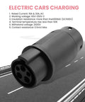 Rock Solid Type One To Type Two EV Charger Adapter Meets SAE J1772 Standards, black, for reliable electric car charging.