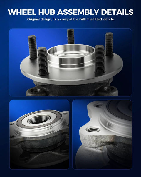 Front Wheel Bearing And Hub Assembly For Mazda 3 2014-2018 And 3 Sport 2014-2018 CX-3 2016-2021 Non ABS 5 Lug Bolt-On