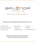 Splenor Tools advertisement for high-quality jewelry making tools featuring dapping tools, cutting tools, and more.
