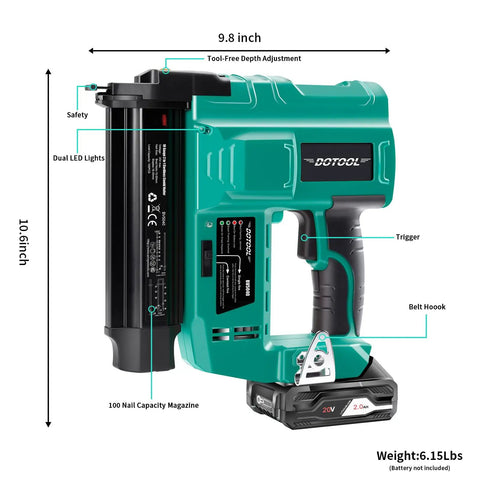 Total Game Changer 20V Cordless Brad Nailer And Electric Staple Gun Kit With 1000 Piece 18 Gauge Nails Battery Powered Smooth Operator For Stress-Free Home Repair And Crafts