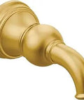 Weymouth Brushed Gold Half Inch Slip Fit Tub Spout Non Diverting With Corrosion Resistant Metal Construction For Durable Luxury Bath Upgrade