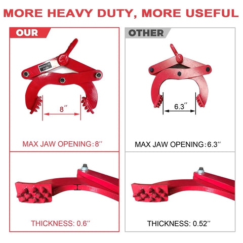 Heavy Duty Pallet Puller Clamp With 6614 Lbs Capacity Steel Single Scissor Grabber For Pulling Pallets Wood And More Extra Wide 8 Inch Jaw Opening Fast Offloading And Safer Handling, 8 inch jaw