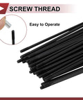 Close-up of 38 Pack 13G Bicycle Spokes 205mm Black Carbon Steel Wheel Spokes showing screw thread detail and easy operation