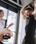 Real Deal Heavy Duty Two Pack Metal Tally Clickers In Bright Silver With Smooth Mechanical Action And Snappy Reset Lever For Super Accurate Zero To Nine Thousand Tracking On The Go in use during a workout.