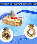 Two Pack Three Quarter Inch Brass Ball Valves With Female NPT To Male NPT Threads Beefy Forged Brass Shut Off Valves Full Port