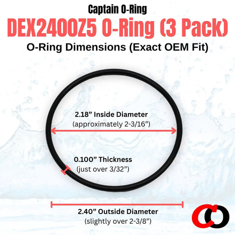 Replacement O Ring DEX2400Z5 For Hayward Filter Outlet Elbow Fits Micro-Clear Pro-Grid Swim-Clear And HCF Cartridge Filters Must Have Aladdin O24 Fittings 3 Pack, black 2.18" ID 2.40" OD 0.100" synthetic rubber