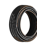 Hydraulic Hose Three Eighths Inch By One Hundred Feet Coiled, 4800 PSI, Dual High Tensile Steel Wire Braid, Flexible Bulk Rubber Oil Hose