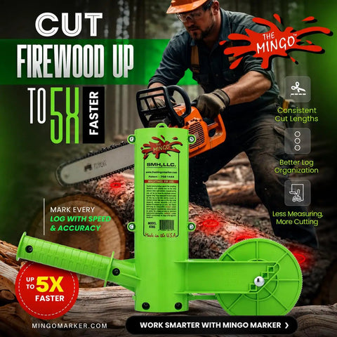 Dead On Firewood Measuring Tool And Log Line Marking Accessory With 16 Inch Rolling Wheel To Nail Perfect Chainsaw Cuts Every Time No More Guessing Solid Heavy Duty Gear