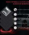 Nano Sparkle Car Scratch Remover Cloth Kit 4-Pack With Repair Gel For Dings And Scratches, Safe On All Colors packaging