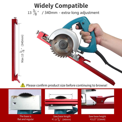 Dead On Adjustable Circular Saw Guide Rail for Slick Straight Cuts Compatible With Saw Bases Up To 13 Inches, with extra-long adjustment.