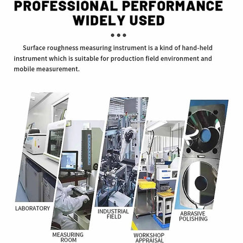 Rugged Metal Roughness Measuring Instrument Handheld Surfaces Roughness Tester With Thirteen Parameters 160 Micrometer Range And High Precision One Thousandth Micrometer For Accurate Roughness Detection. Used in laboratory and workshop