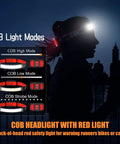 Silhouette of runner wearing Beast 1200 Lumen Head Lamp With 230 Degree Wide Beam For Cycling, Running And Hiking, 3 light modes