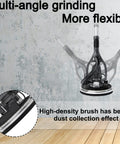 Heavy Duty Drywall Sander With Vacuum And Extendable Handle Pro Grade 9.5 Amp Electric Sander shown with flexible head and brush