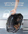 Automatic Cordless Pool Vacuum With Beast Mode Suction And Smart Navigation For Above Ground Flat Pools Up To 850 Sq Ft showing DirtLock technology for quick drainage.