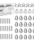 Top Grade 50 Pcs Ag60 Plasma Cutter Consumables Kit with silver electrodes and nozzles in a clear storage box.