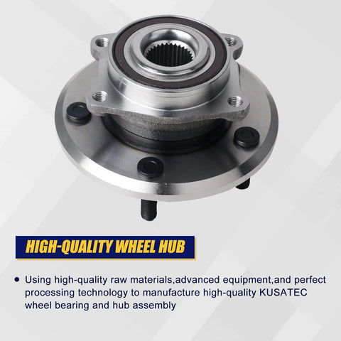 Front Wheel Bearing And Hub Assembly 513286 For Dodge Journey 2009 To 2020 Front Driver And Passenger Side 5 Lug Bolts With ABS Compatible With Ram ProMaster 1500 2500 3500 Front, close-up view