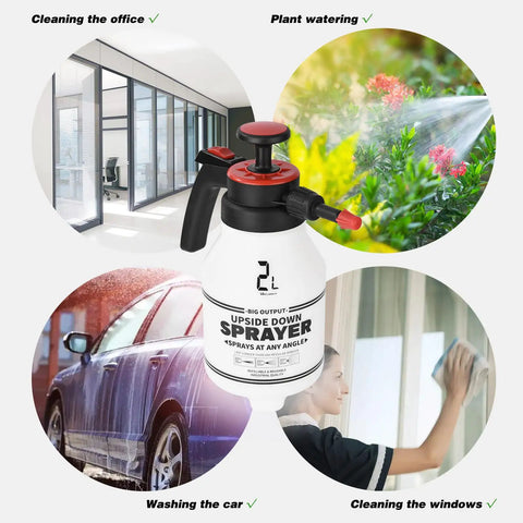 0.53 Gallon Garden Sprayer Hand Pump With Adjustable Nozzle And Trigger Lock Portable for cleaning windows, cars, gardens, offices