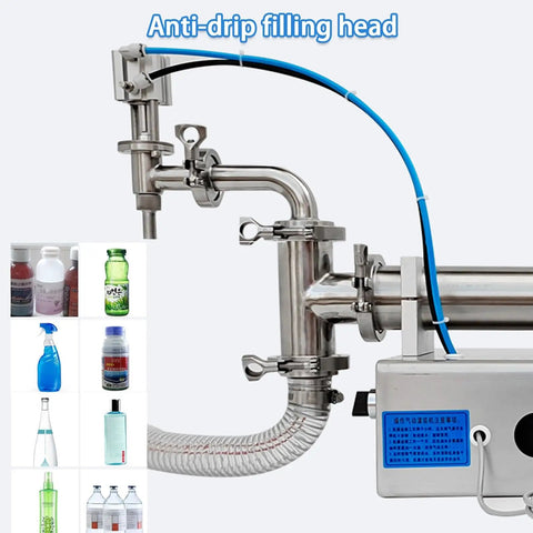 Anti-drip filling head of Heavy Duty Pneumatic Liquid Filling Machine With An Automatic Single Head Bottle Filler Rig.