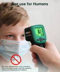 Dual Mode Infrared Thermometer Gun With Laser, Non Contact Digital Thermometer For Cooking, BBQ And Industrial Use shown near child