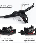 BOLANY MTB hydraulic disc brake set; left front and right rear calipers with 22.2mm clamp