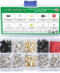 350 Piece Computer Screw Kit With Universal Motherboard Standoffs Set for DIY PC Build and Repair, kit in clear box