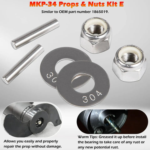 Prop And Nut Kit E For Minn Kota Trolling Motors MKP 33 And MKP 38 Weedless Wedge 2 Propellers Includes Prop Nuts And Washers
