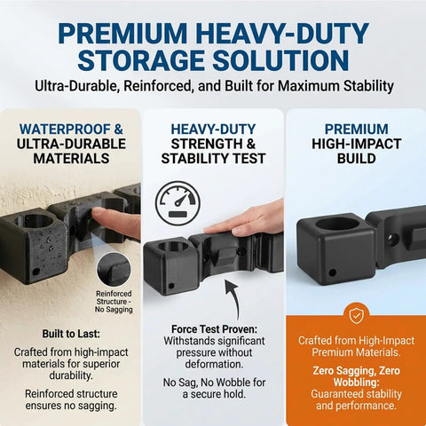 Wall Mount Docking Station For LVAC 200 Cordless Vacuum, durable black organizer, waterproof, supports heavy use, stable installation