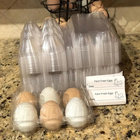 Bulk 120 Pack Stackable Egg Cartons Half Dozen 6 Count For Kitchen Refrigerator Market Farm Storage Durable Plastic