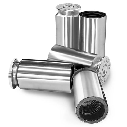 40 Cal Bullet Shaped Tire Valve Stem Caps Set Of 4 For Cars SUVs Trucks Motorcycles BMX Bikes And Bicycles Nickel Finish Stems