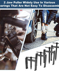 Beefy 4 Piece 2 Jaw Gear Puller Set with Adjustable 3, 4, 6 and 8 Inch Pulleys Bearing Remover for Wheel Bearings in use