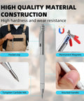 Tough As Nails Tungsten Carbide Scribe Pen With Knurled Aluminum Handle, featuring a tungsten carbide nib and pocket clip.