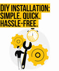 DIY installation guide for Lower Dishrack Track Assembly Right Side For Whirlpool KitchenAid Maytag Dishwashers graphics with tools and clock.