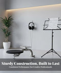 Electronic Drum Module Mounting Plate With Universal Clamp For Drum Sets And Cymbal Stands shown on stand in studio setup