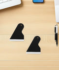 Top Shelf 12 Piece Phone Screen Film Squeegee Tool Kit With Durable Pvc And Soft Cloth Scrapers For Bubble Free Screen Protector Install And Vinyl Wrap Setup Smooth Operator Finish, black scrapers on desk.