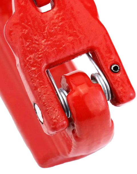 Close-up of 2 Ton Heavy Duty Alloy Steel Lifting Hook Weld On Anchor Hook With Protective Red Coating For Wrecker Crane And Tractor Equipment