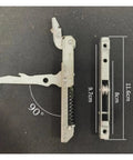Heavy Duty Oven Door Hinge Replacement Built Like A Tank For Smooth Stove Operation And Top Shelf Kitchen Appliance Repair With Solid Pivot Action, metal part dimensions shown.